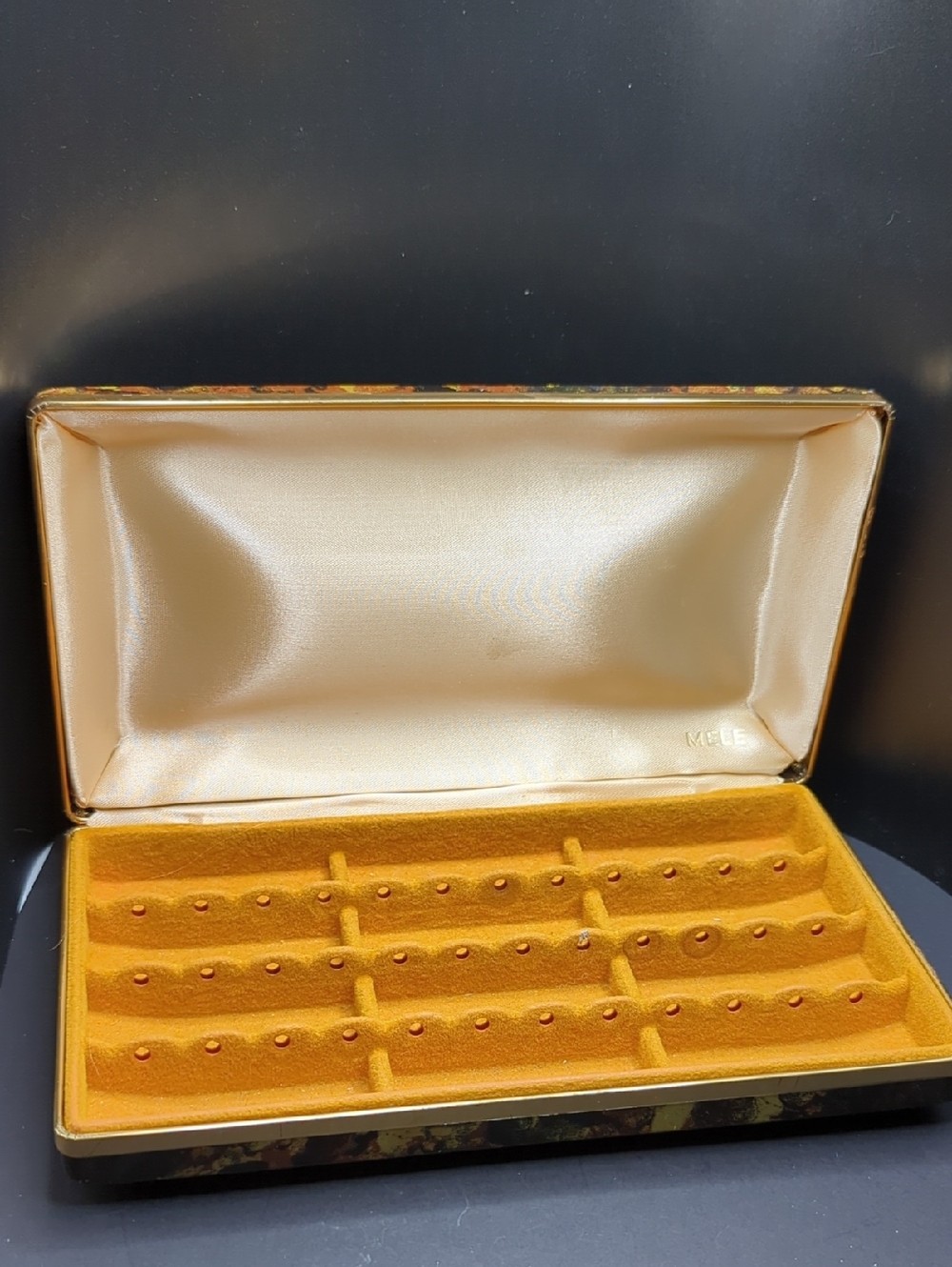 Vintage Mele Gold Velvet Jewelry Box Organizer